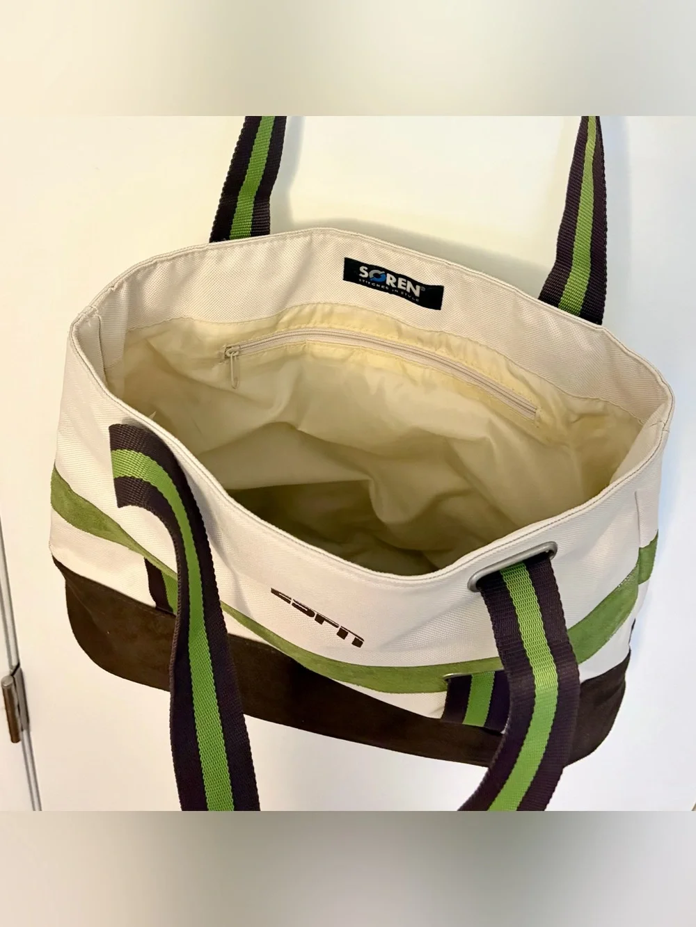 Vintage 90s ESPN / SOREN Boat and Tote Medium Navy Canvas Tote Bag Collectable !